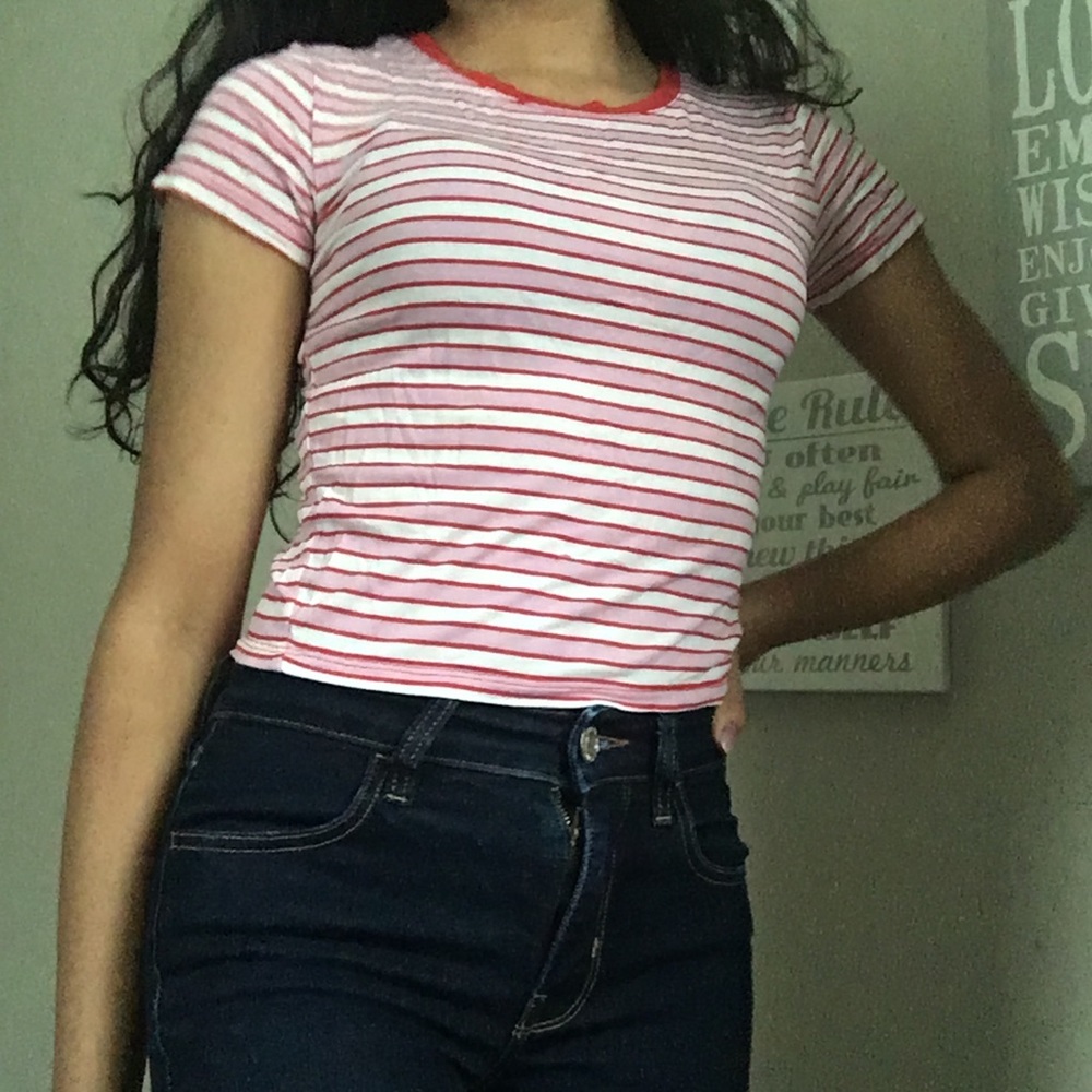Striped Pink Ringer Top